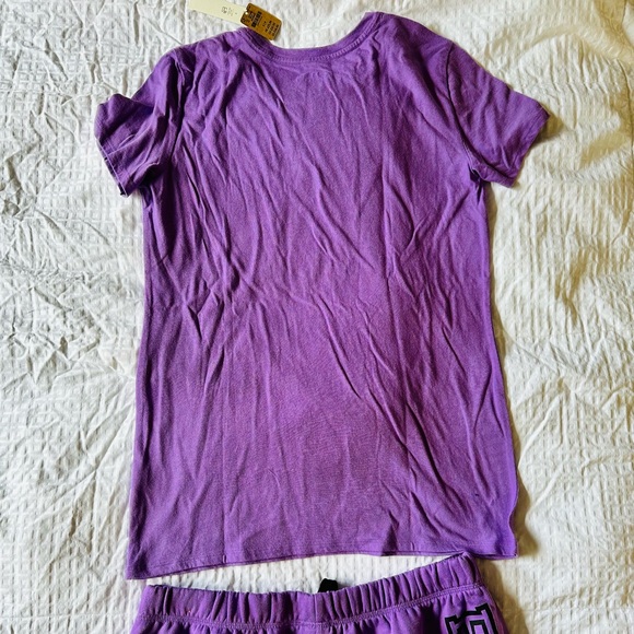 PINK Purple Lavender Short Sleeve Tee & Boyfriend Drawstring Shorts - Picture 12 of 14